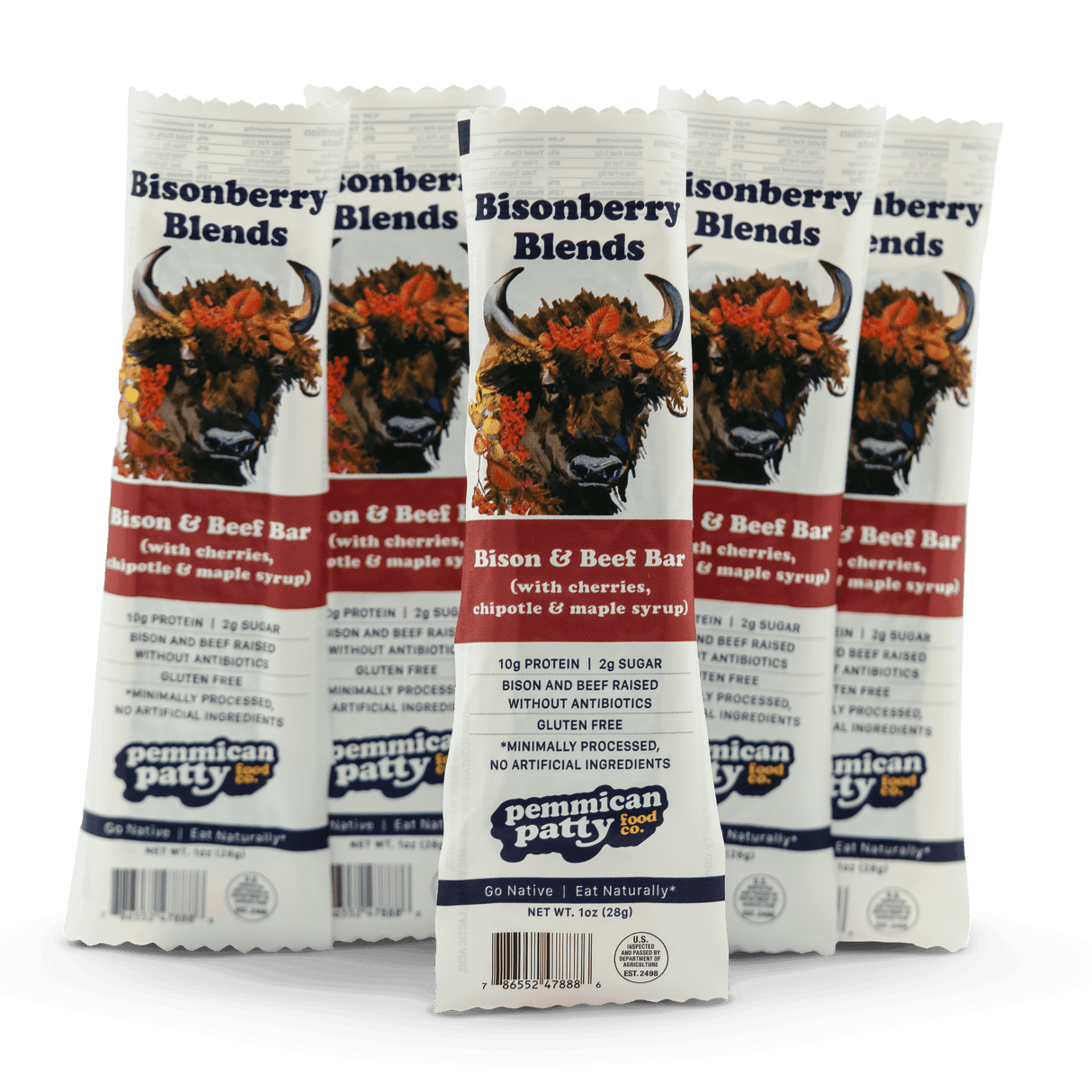Pemmican Patty's Cherry & Chipotle Bisonberry Bars 5-Pack
