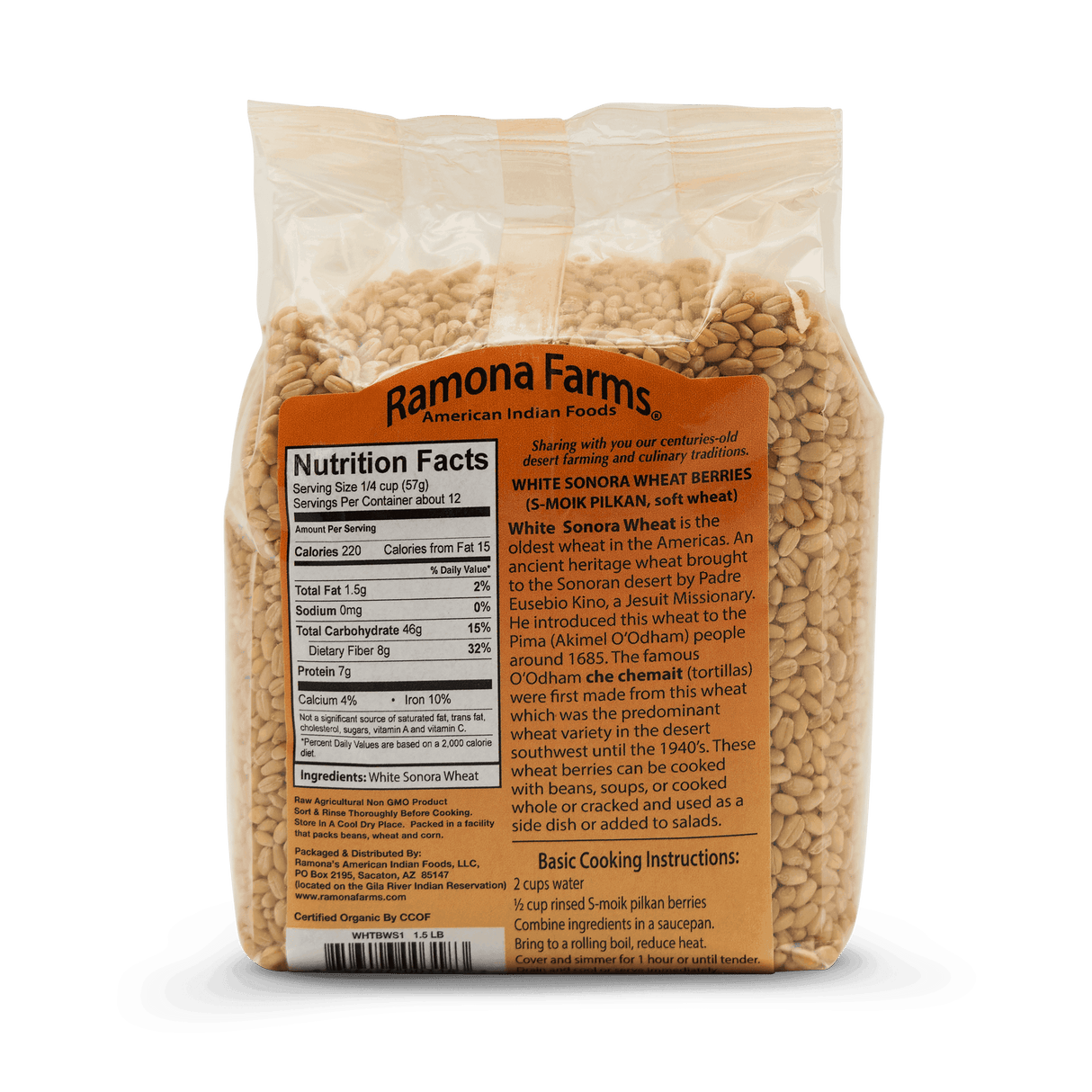 Ramona Farms White Sonoran Wheat Berries (S-Moik Pilkan)