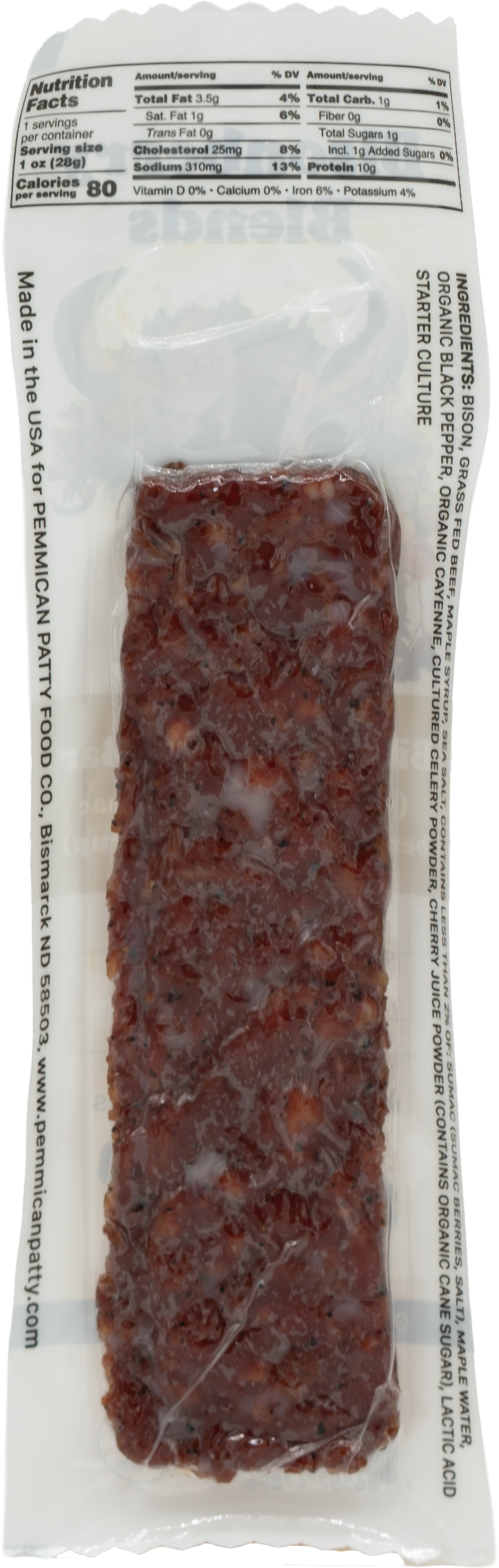 Pemmican Patty's Ground Sumac Berries & Maple Bison Bar