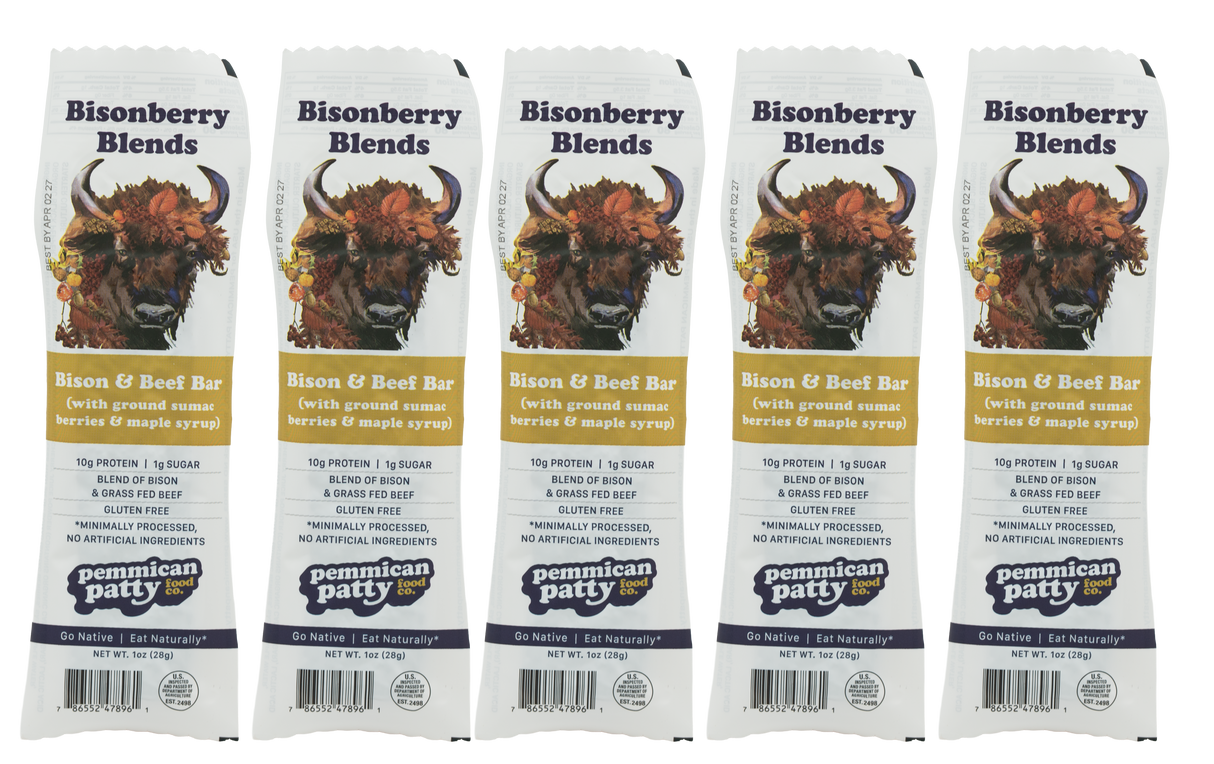 Pemmican Patty's Ground Sumac Berries & Maple Bison Bar 5-Pack