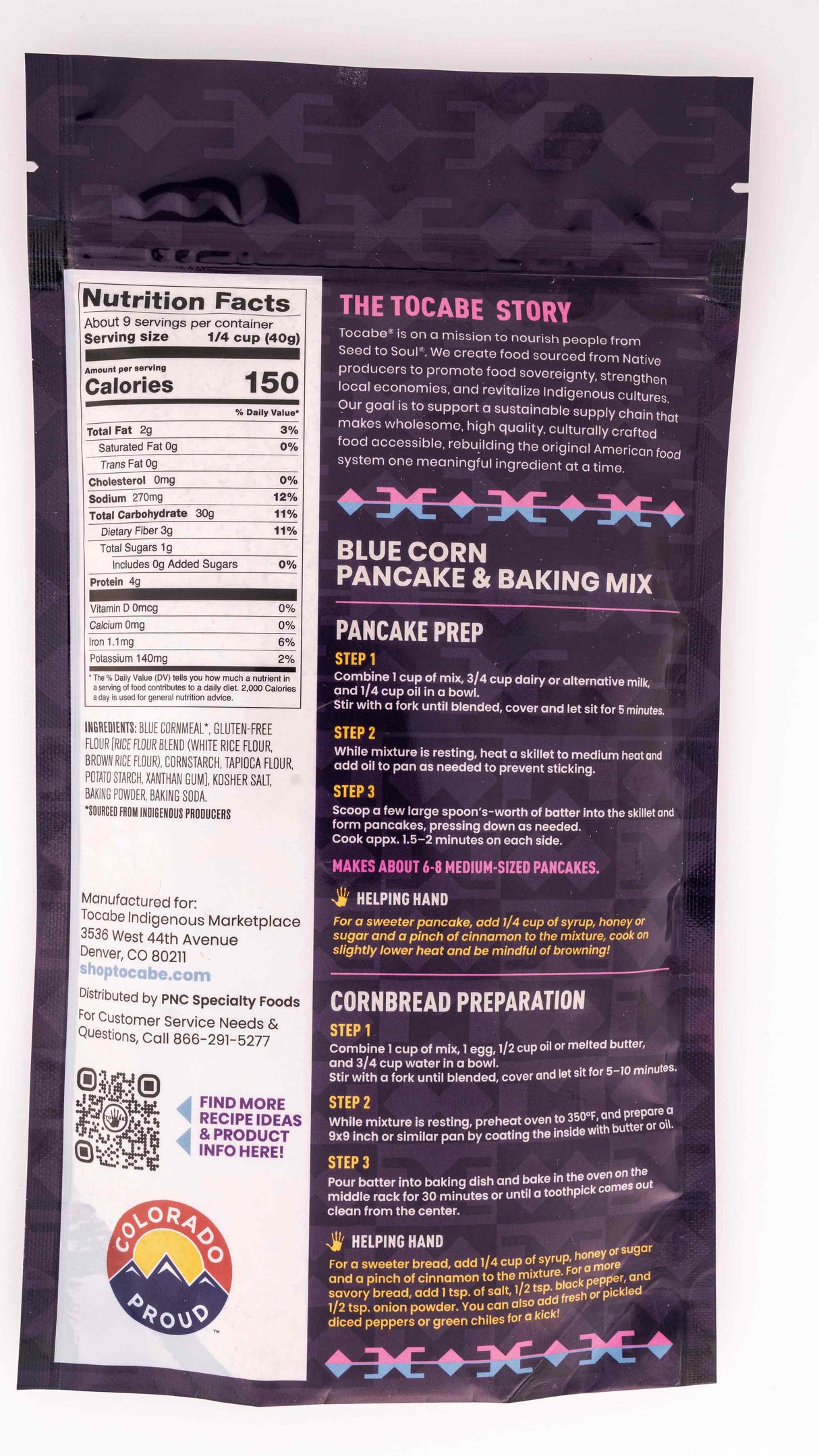 Tocabe's Blue Corn Pancake & Baking Mix