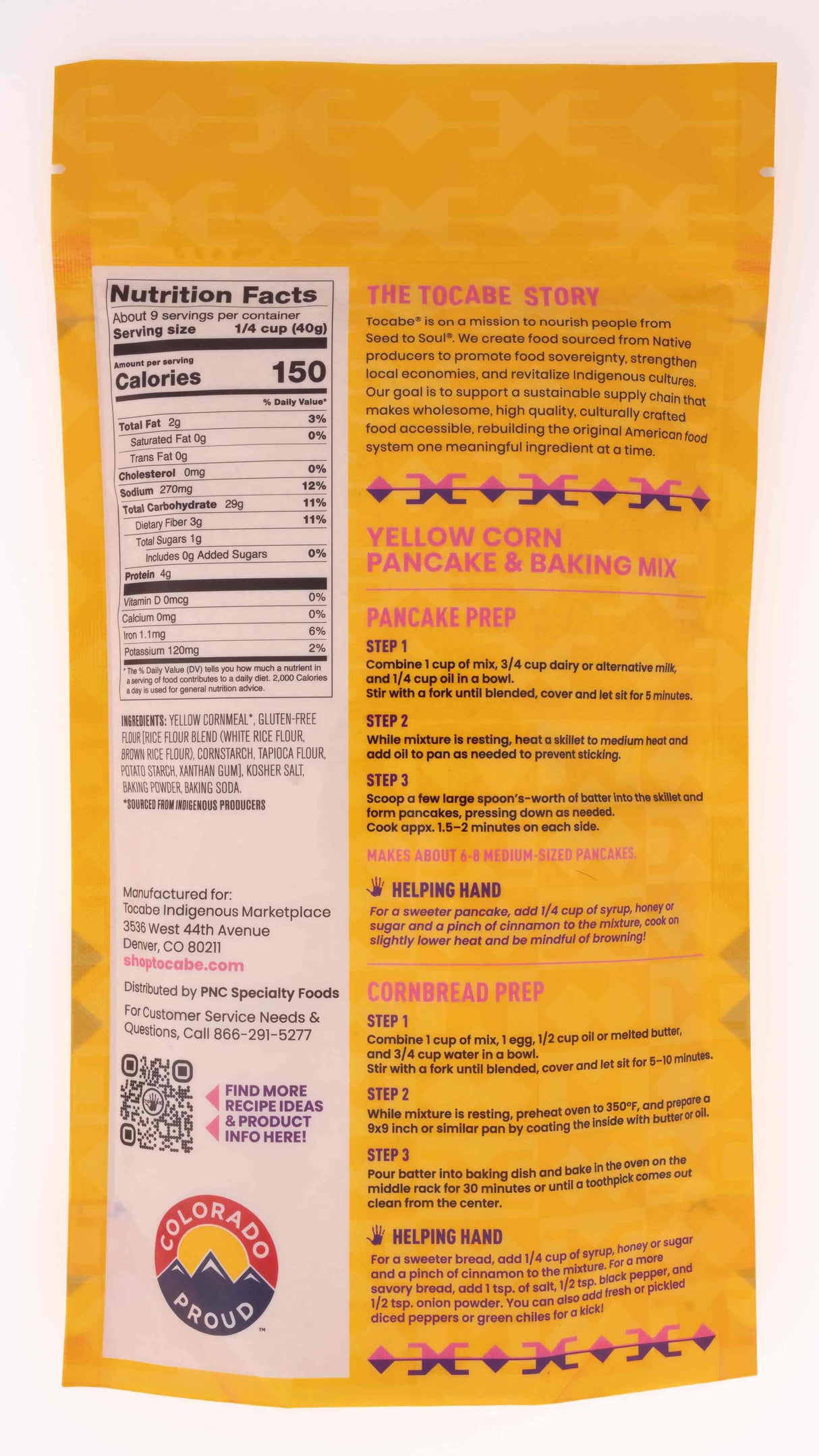 Tocabe's Yellow Corn Pancake & Baking Mix