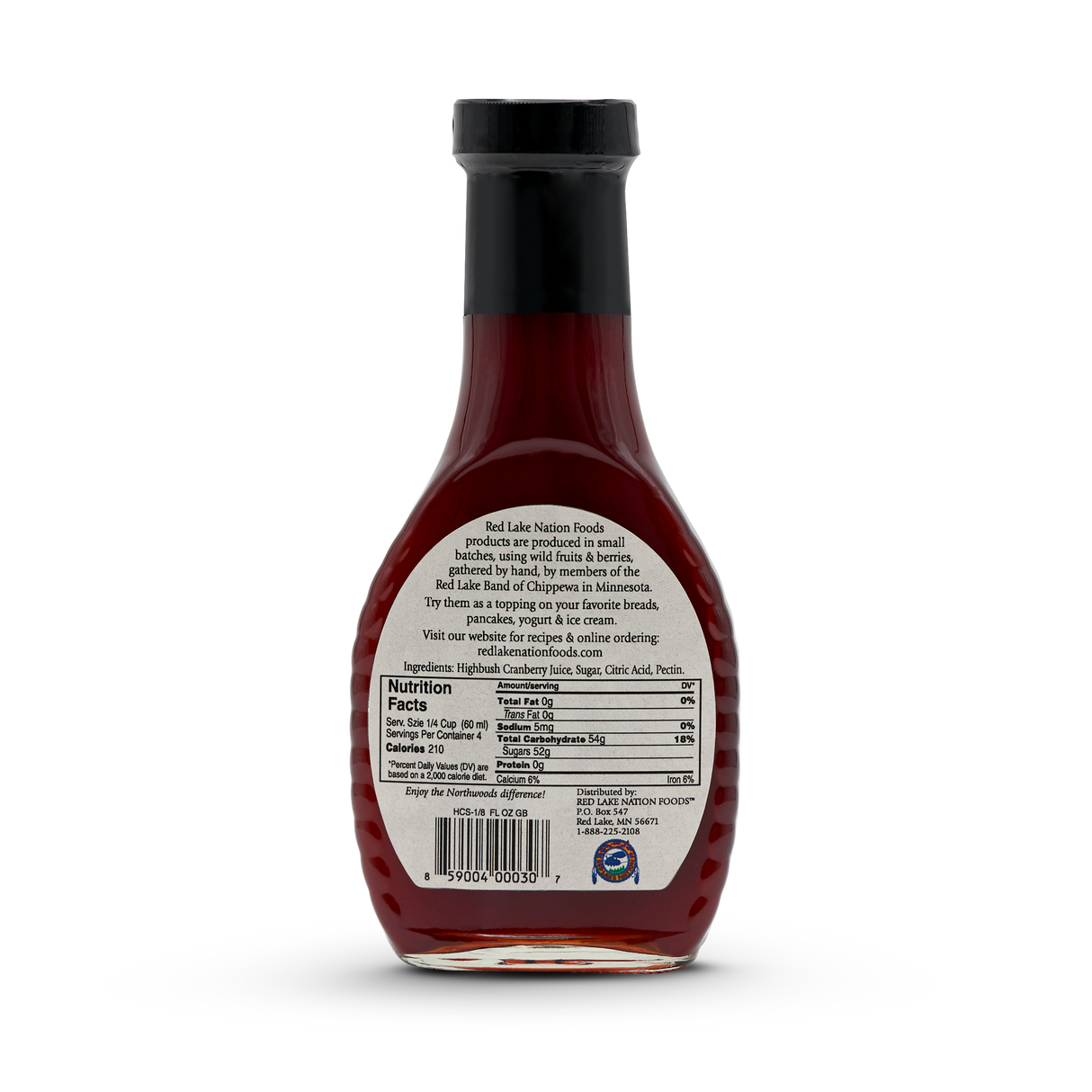 Red Lake Nation Foods Highbush Cranberry Syrup (aniibiminan-zhiiwaagamizigan)