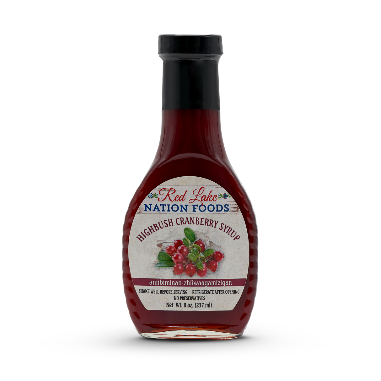 Red Lake Nation Foods Highbush Cranberry Syrup (aniibiminan-zhiiwaagamizigan)