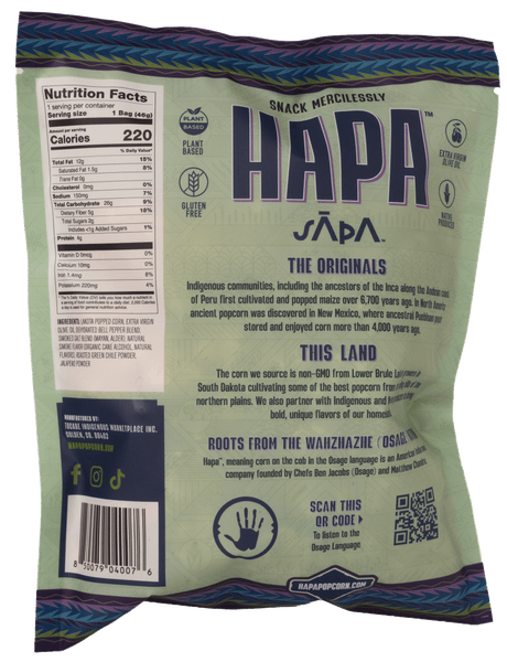HAPA Pop Roasted Green Chile Popcorn 3-pack