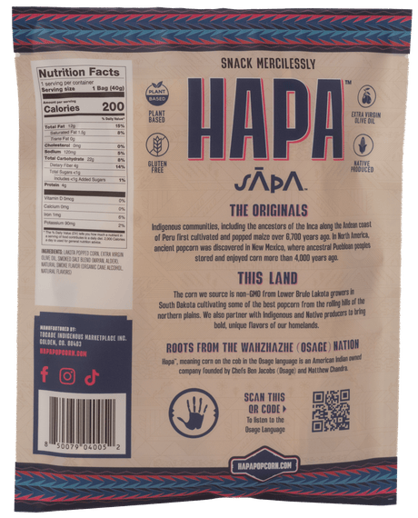 HAPA Pop Smoked Mayan Salt Popcorn 3-pack
