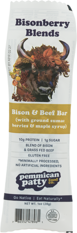 Pemmican Patty's Ground Sumac Berries & Maple Bison Bar